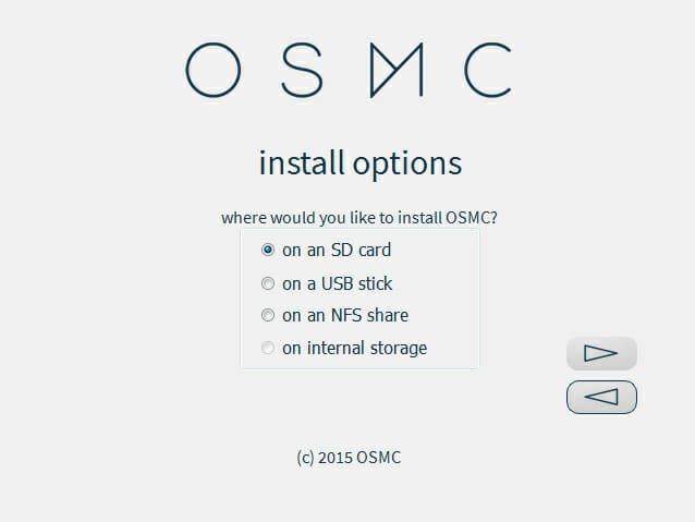 OSMC Medium auswählen